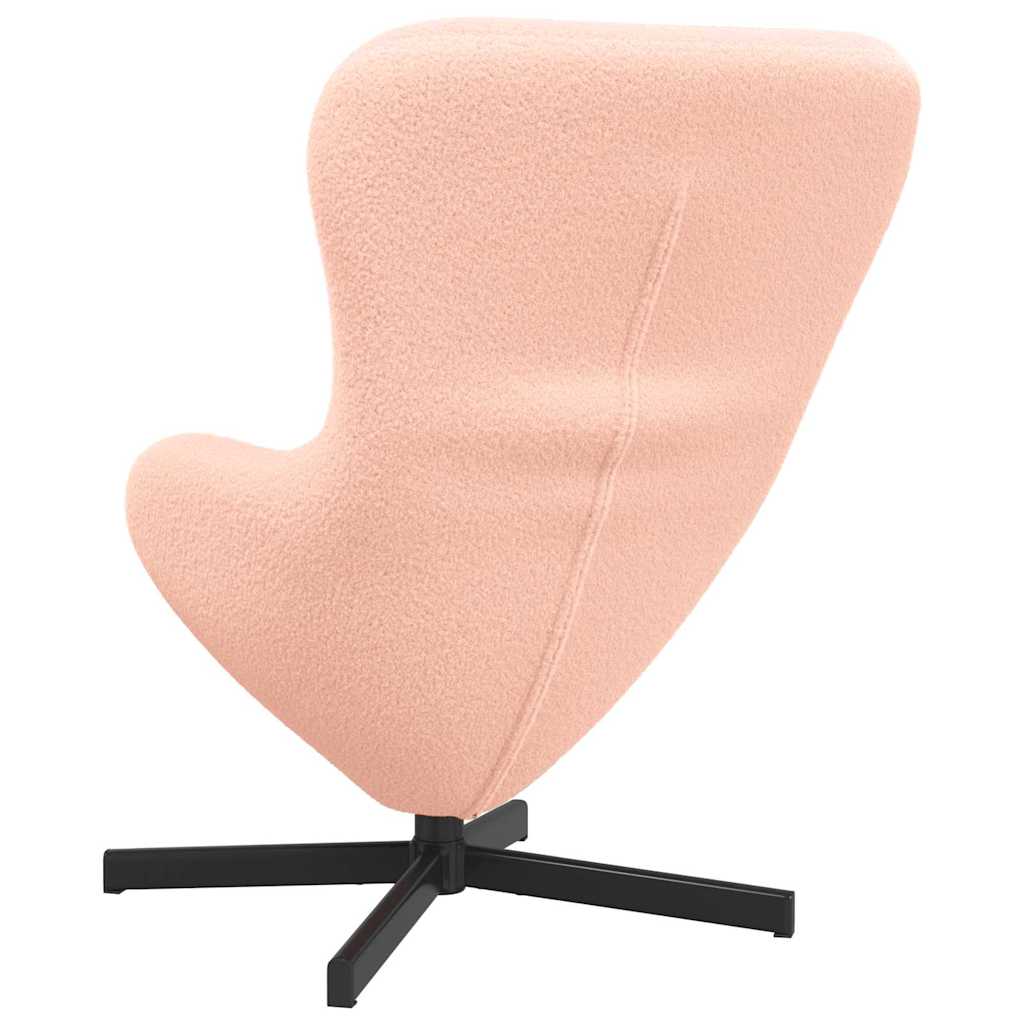 Poltrona uovo Rosa Tessuto simile alla lana ricci