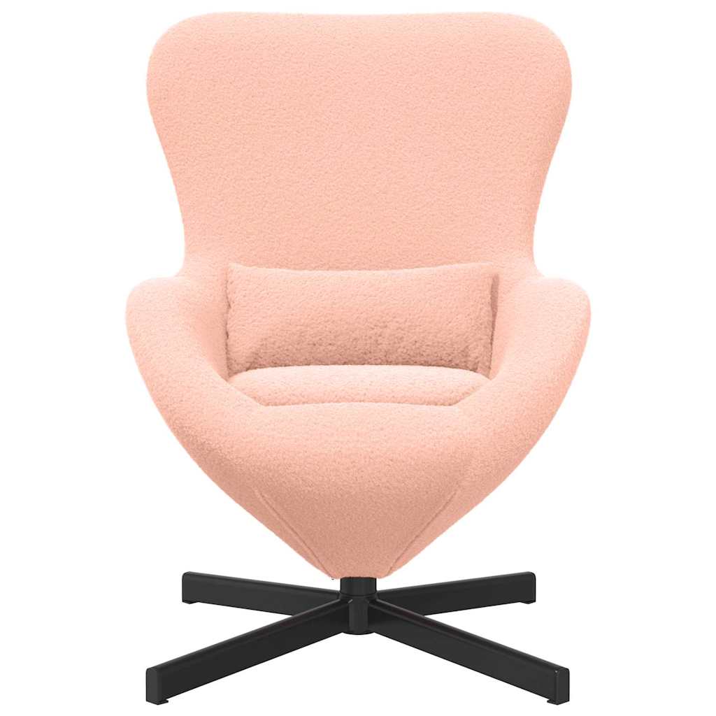Poltrona uovo Rosa Tessuto simile alla lana ricci