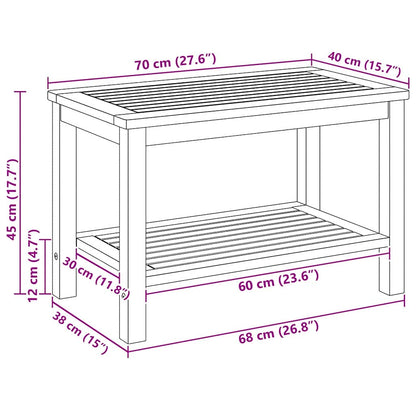 Tavolo laterale Olio Naturale 70 x 40 x 45 cm | homemem39