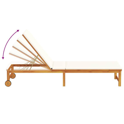 Lettino da sole con cuscino 1-persona Marrone 53 x 202 x 89cm