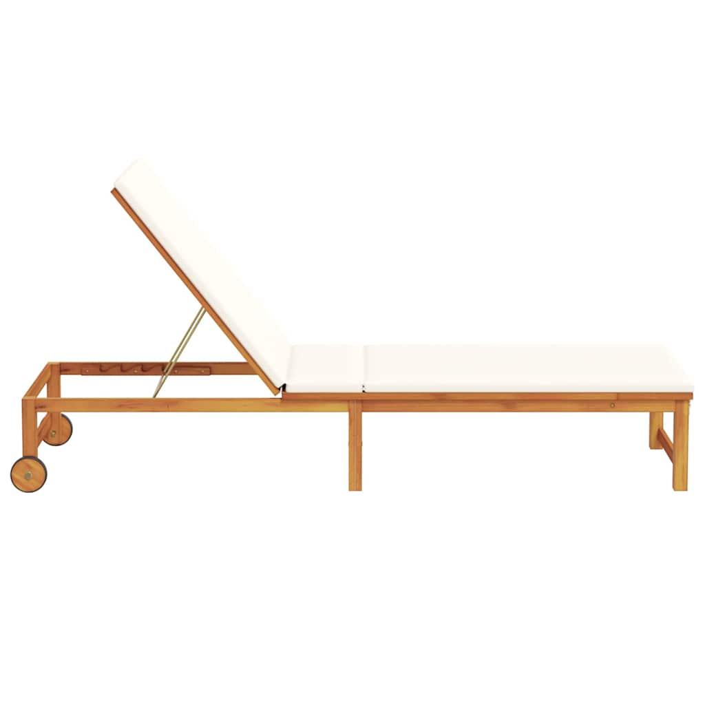 Lettino da sole con cuscino 1-persona Marrone 53 x 202 x 89cm