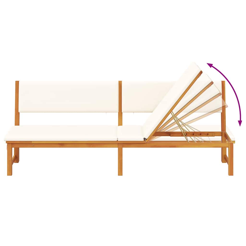 Lettino da sole con cuscino 1-persona Marrone 200 x 57 x 75cm