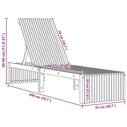 Lettino da sole 1-persona Marrone 200 x 55 x 94cm