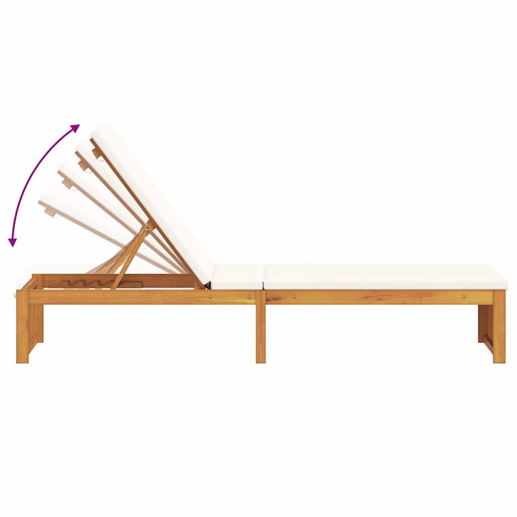 Lettino da sole con cuscino 1-persona Marrone 200 x 55 x 94cm