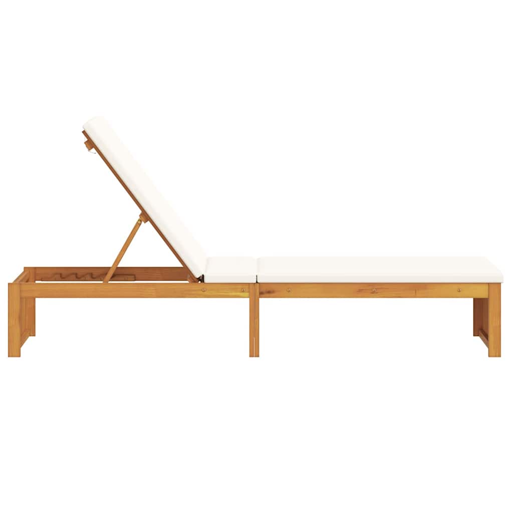 Lettino da sole con cuscino 1-persona Marrone 200 x 55 x 94cm