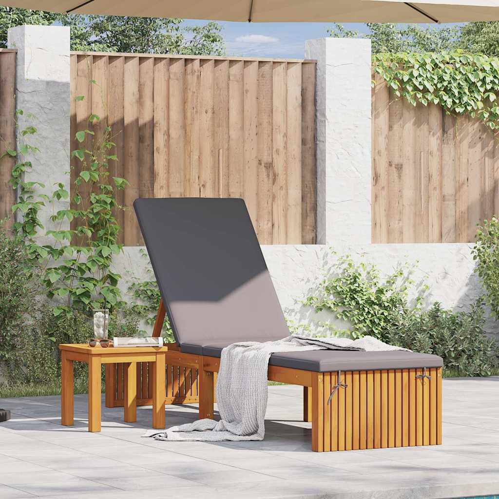 Lettino da sole con cuscino 1-persona Marrone 200 x 55 x 94cm