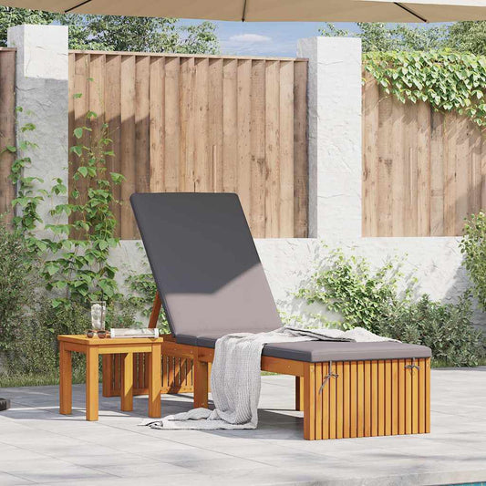 Lettino da sole con cuscino 1-persona Marrone 200 x 55 x 94cm