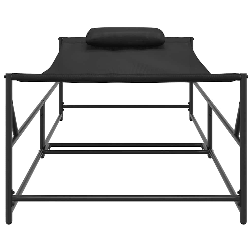 Lettino da Sole Antracite 200 x 74 x 73 cm Textilene e Acciaio