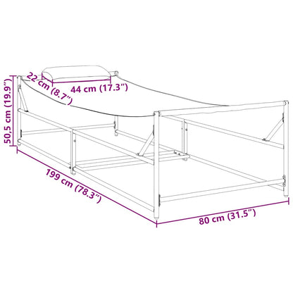 Lettino da Sole Antracite 200 x 74 x 73 cm Textilene e Acciaio