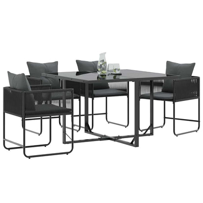 Sedie da giardino 4 pcs Nero e antracite 50.5 x 53.5 x 63.5 cm - homemem39