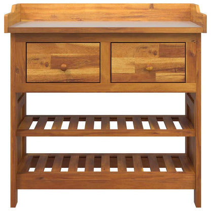 Mobiletto da Giardino con cassetto Marrone 78 x 36.5 x 78cm