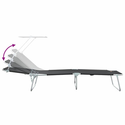 Lettino da sole 2-persona 2 pcs Nero 58 x 188 x 77cm Tessuto