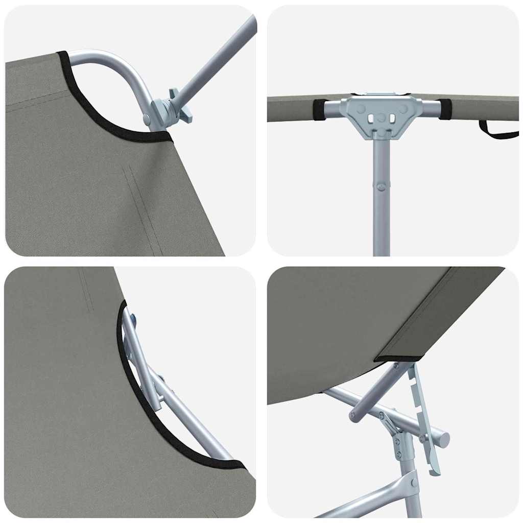 Lettino da sole 2-persona 2 pcs Grigio 58 x 188 x 77cm Tessuto