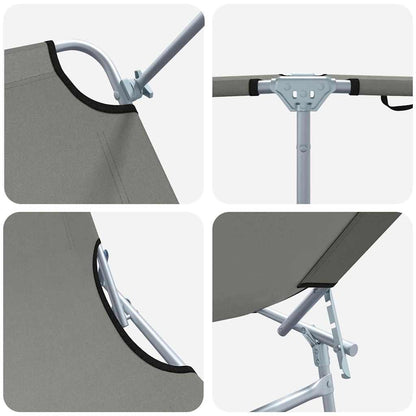 Lettino da sole 2-persona 2 pcs Grigio 58 x 188 x 77cm Tessuto