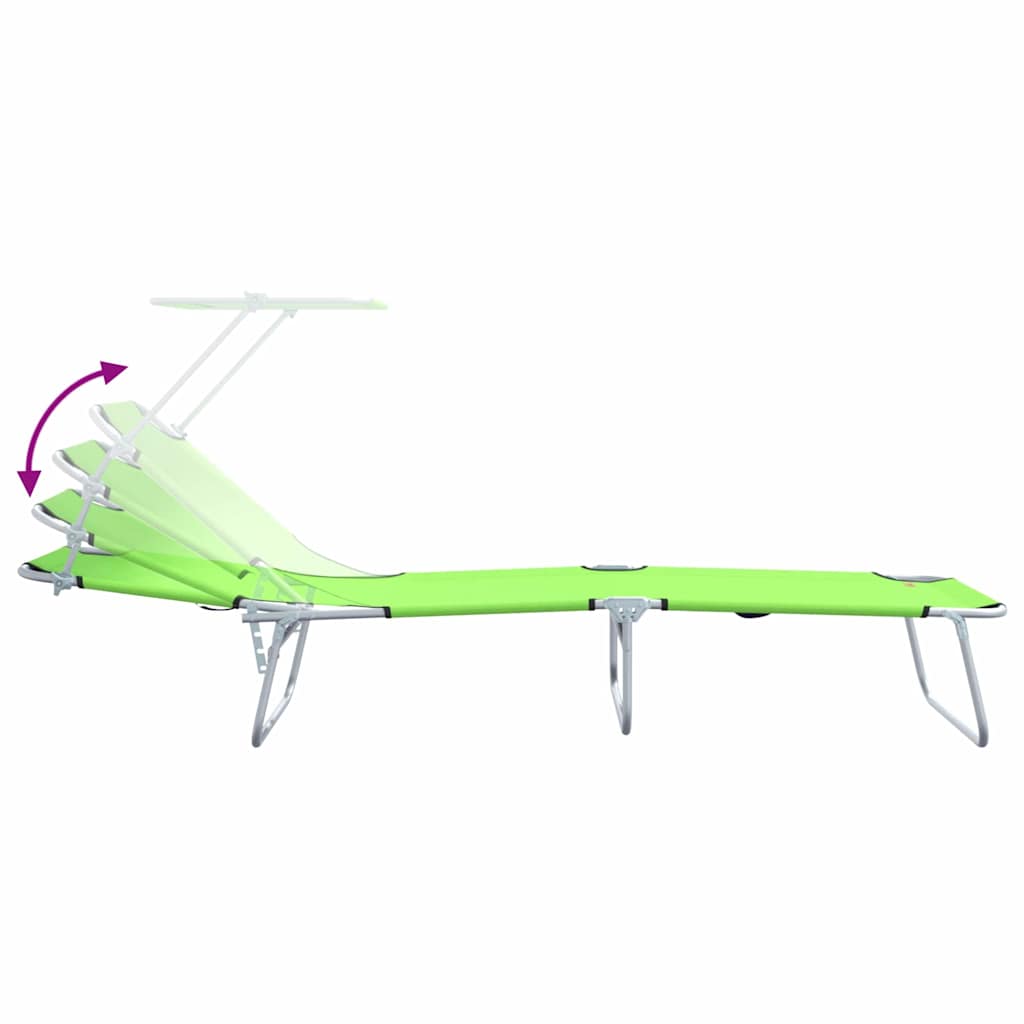 Lettino da sole 2-persona 2 pcs Verde 58 x 188 x 77cm Tessuto