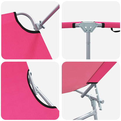 Lettino da sole 2-persona 2 pcs Rosa 58 x 188 x 77cm Tessuto