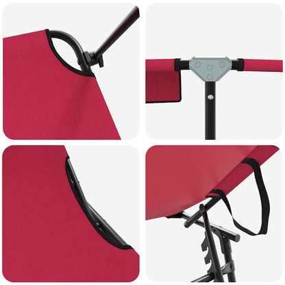 Lettino prendisole pieghevole Rosso 56 x 190 x 81cm Tessuto