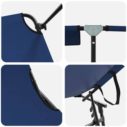 Lettino prendisole pieghevole 2 pcs Blu 56 x 190 x 81cm Tessuto