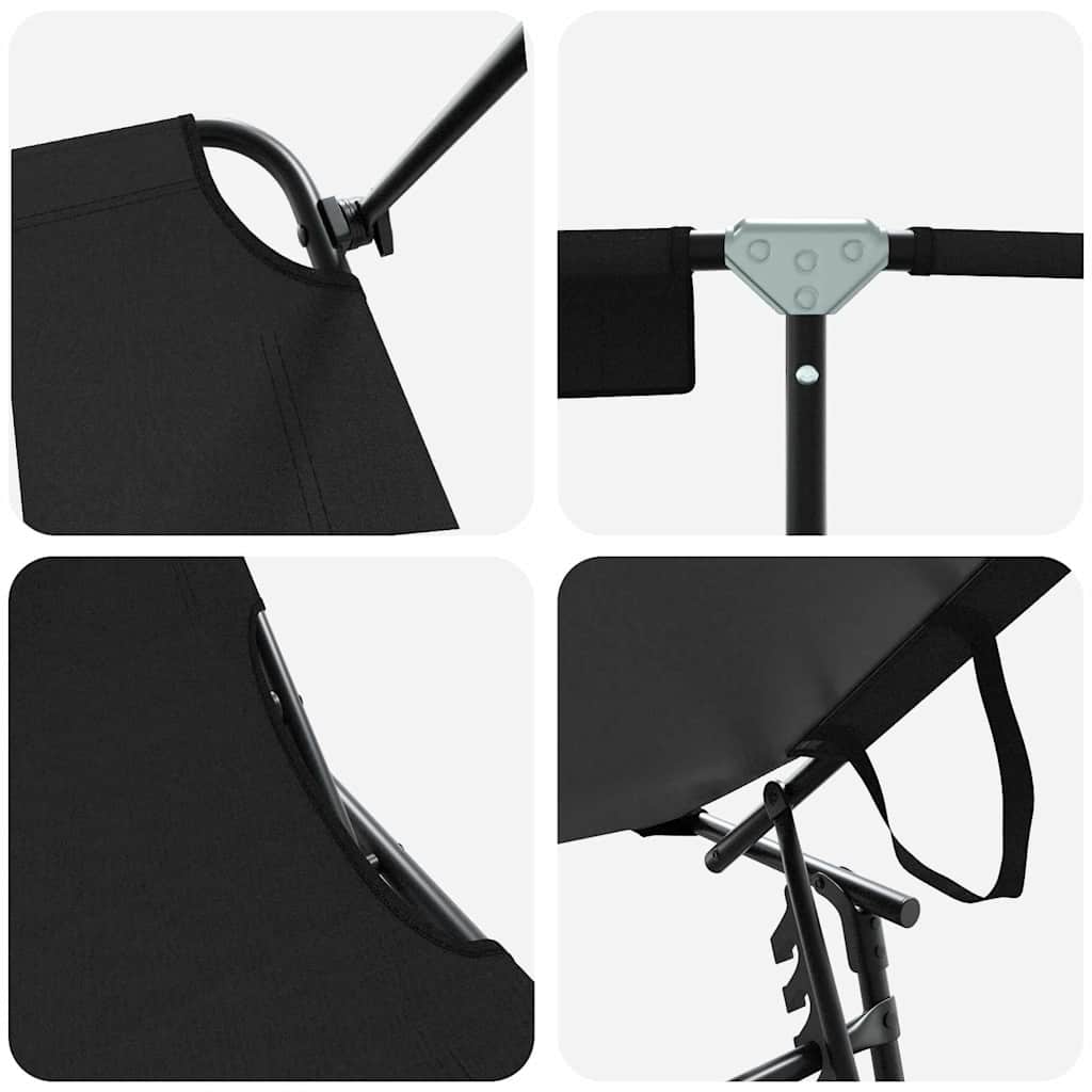 Lettino prendisole pieghevole 2 pcs Nero 56 x 190 x 81cm