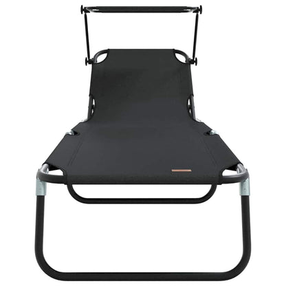 Lettino prendisole pieghevole 2 pcs Nero 56 x 190 x 81cm