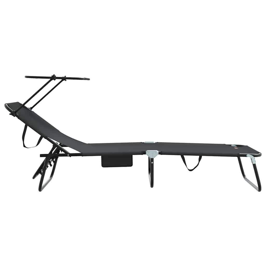 Lettino prendisole pieghevole 2 pcs Nero 56 x 190 x 81cm