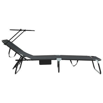 Lettino prendisole pieghevole 2 pcs Nero 56 x 190 x 81cm