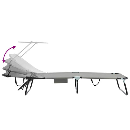 Lettino prendisole pieghevole 2 pcs Grigio 56 x 190 x 81cm