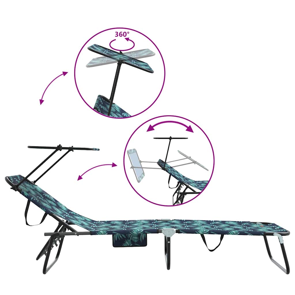 Lettino prendisole pieghevole 2 pcs Verde 56 x 190 x 81cm