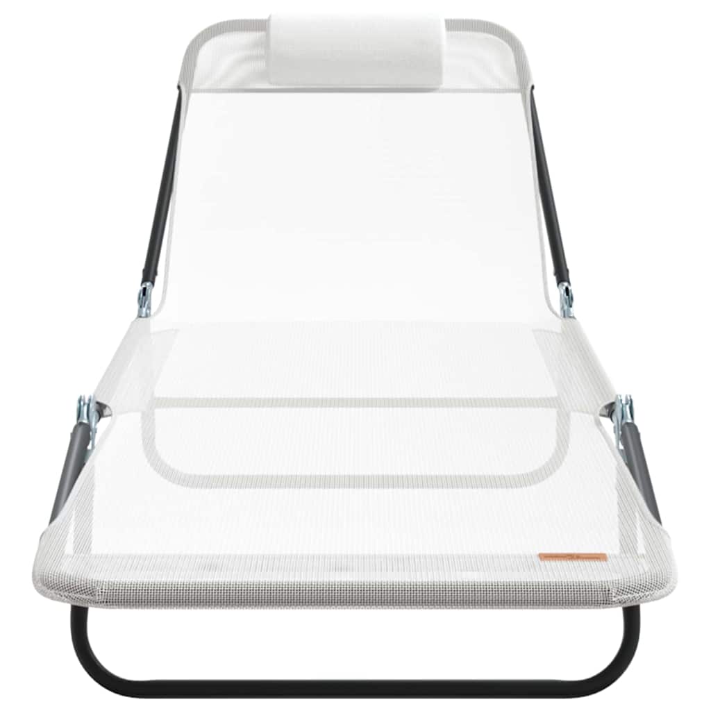 Lettino prendisole pieghevole Crema 182 x 55 x 85.5cm Textilene