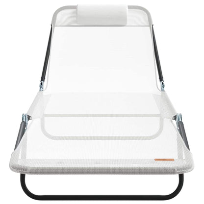 Lettino prendisole pieghevole Crema 182 x 55 x 85.5cm Textilene