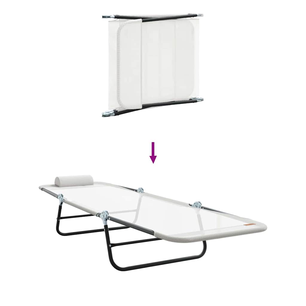 Lettino prendisole pieghevole Crema 182 x 55 x 85.5cm Textilene