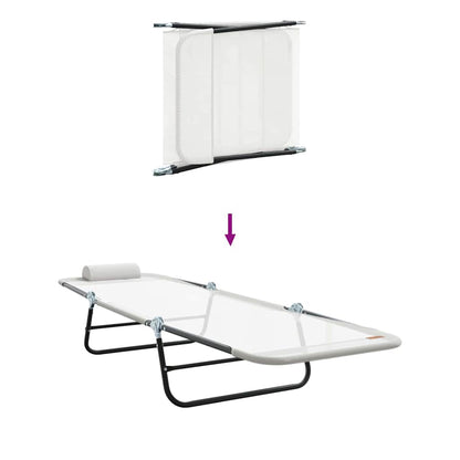 Lettino prendisole pieghevole Crema 182 x 55 x 85.5cm Textilene