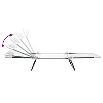 Lettino prendisole pieghevole Crema 182 x 55 x 85.5cm Textilene