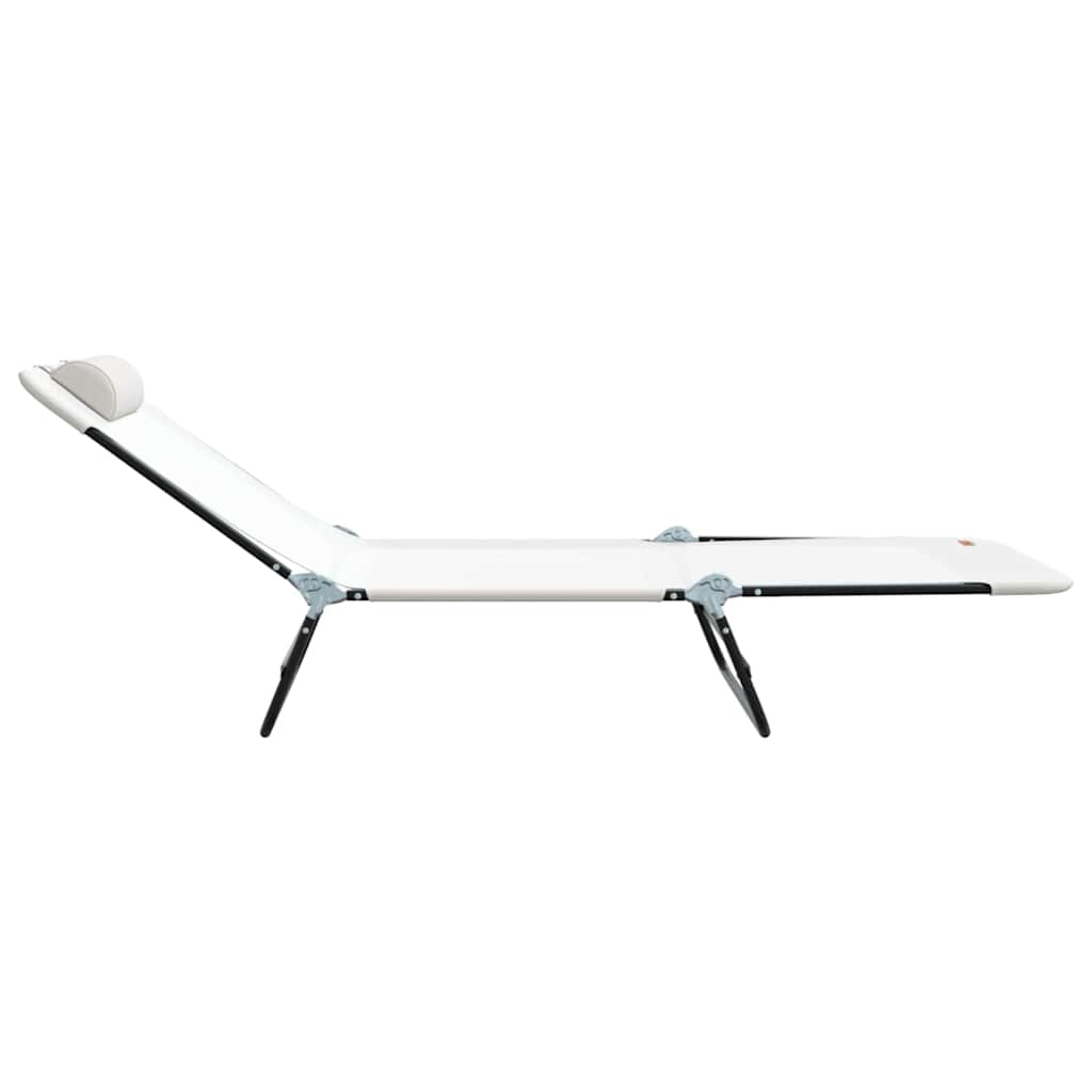 Lettino prendisole pieghevole Crema 182 x 55 x 85.5cm Textilene