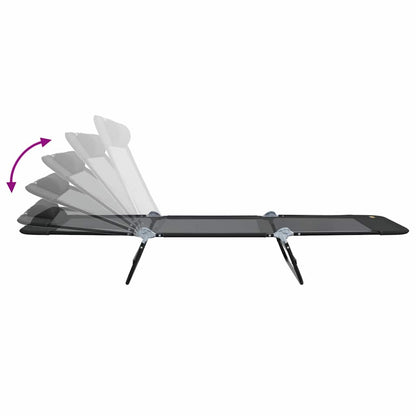 Lettino prendisole pieghevole 2 pcs Nero 182 x 55 x 85.5cm