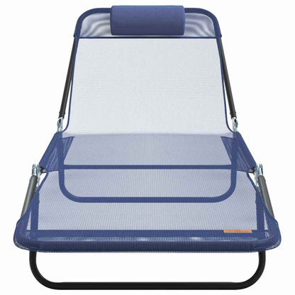 Lettino prendisole pieghevole 2 pcs Navy 182 x 55 x 85.5cm