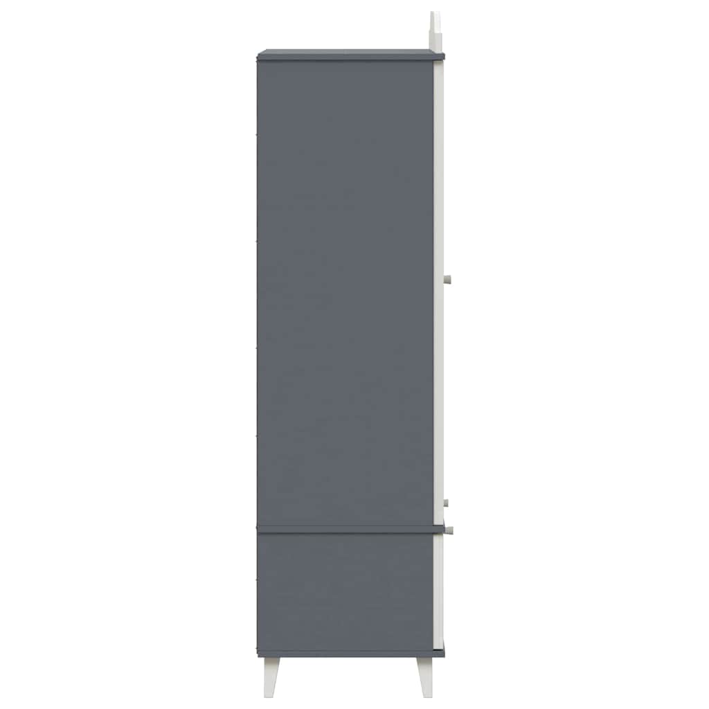 Armadio con Lavagna con porta Grigio e bianco Legno multistrato