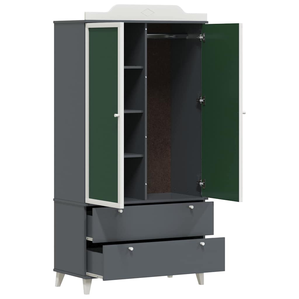 Armadio con Lavagna ROROS Grigio e Bianco 90 x 45 x 180 cm | homemem39