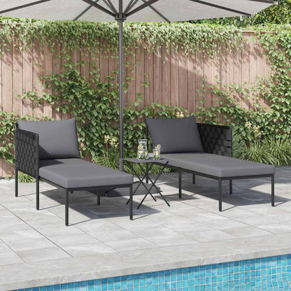 Lettino da Sole 2-persona Antracite 115 x 153 x 69.5cm Acciaio