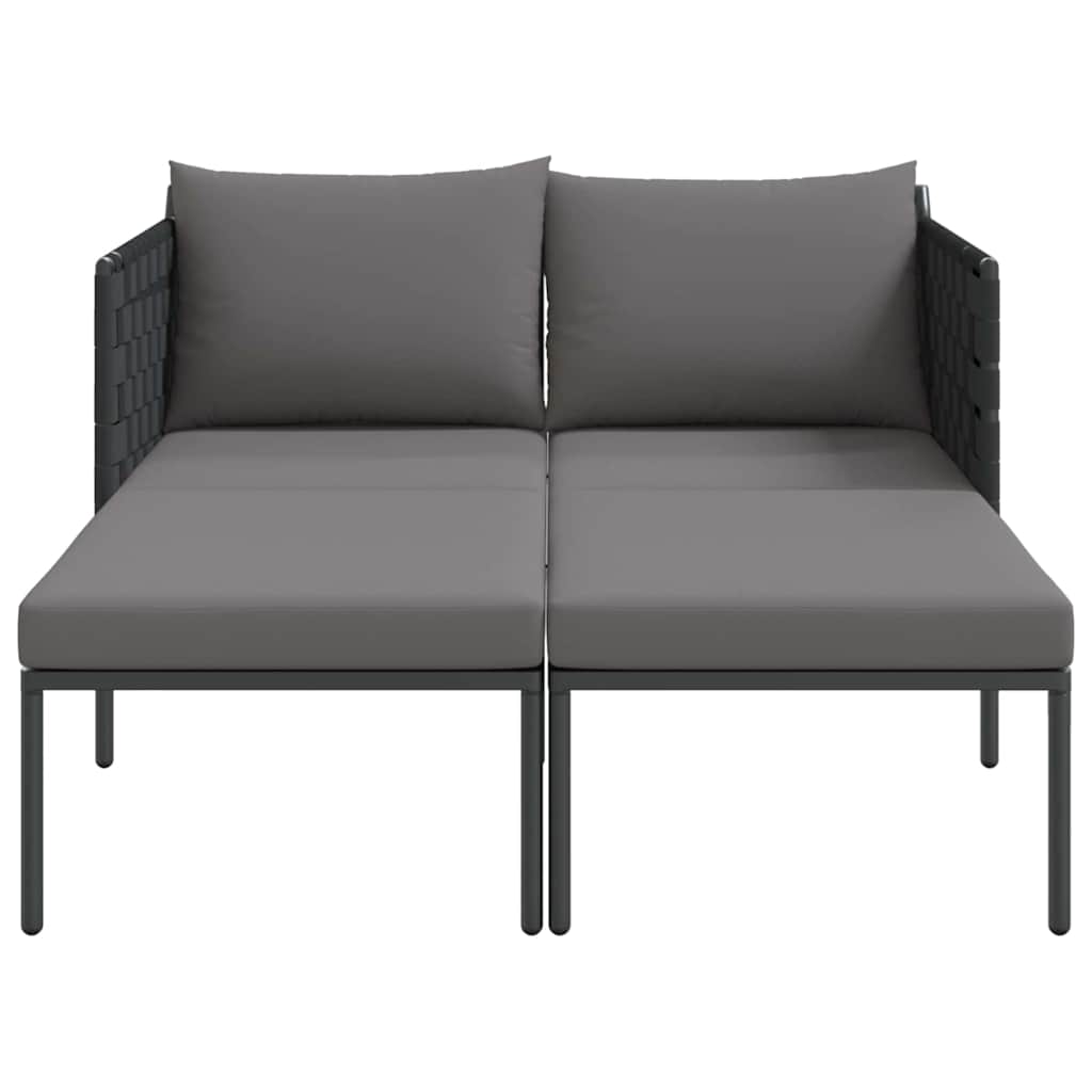 Lettino da Sole 2-persona Antracite 115 x 153 x 69.5cm Acciaio