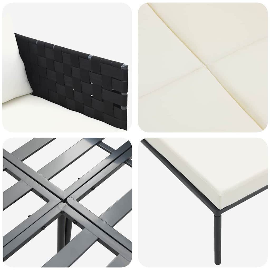 Lettino da Sole 2-persona Antracite 115 x 153 x 69.5cm Acciaio