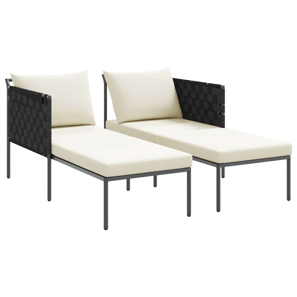 Lettino da Sole 2-persona Antracite 115 x 153 x 69.5cm Acciaio