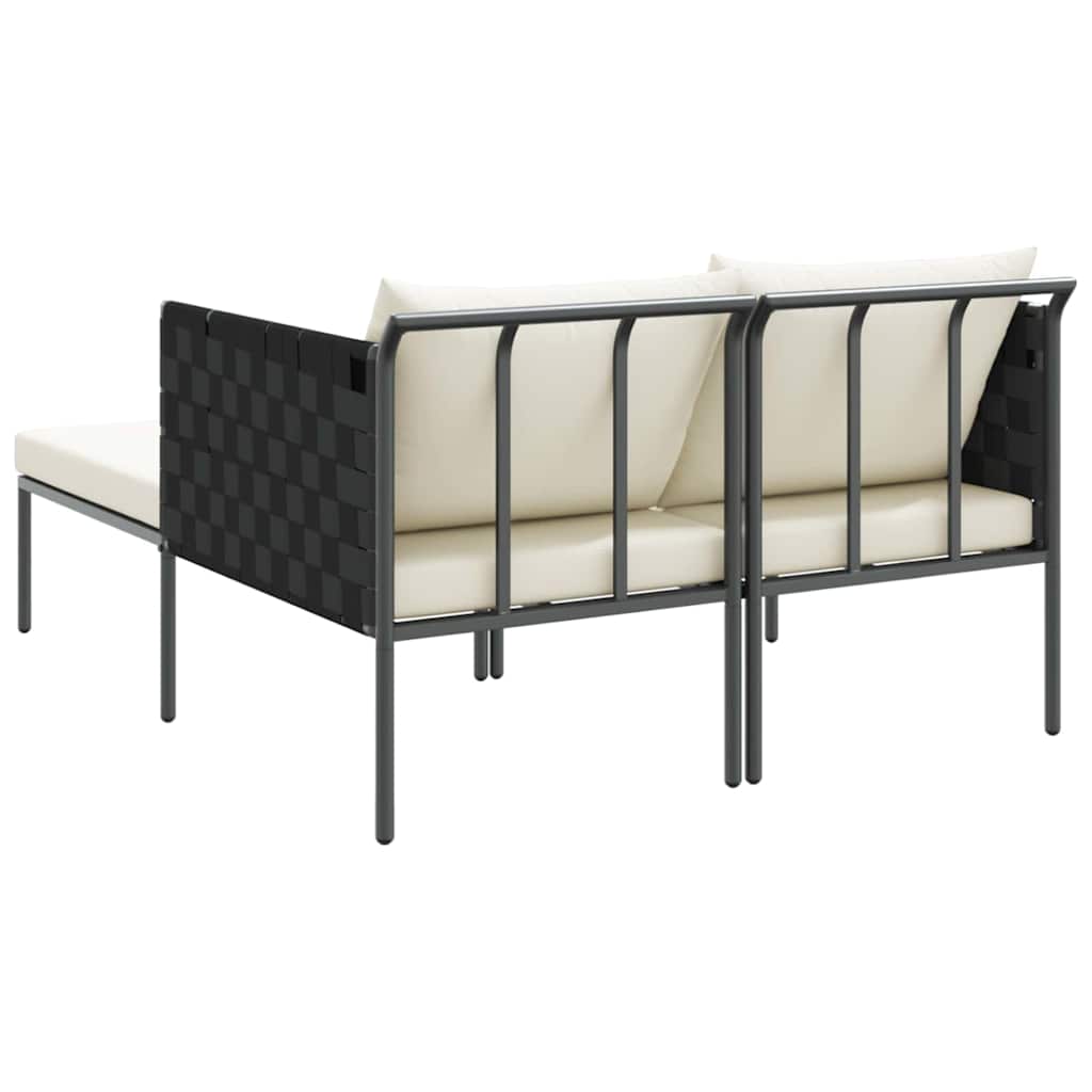 Lettino da Sole 2-persona Antracite 115 x 153 x 69.5cm Acciaio