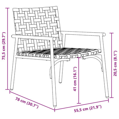 Sedia da Giardino 2 pcs Nero 79 x 56 x 73.5 cm polyrattan