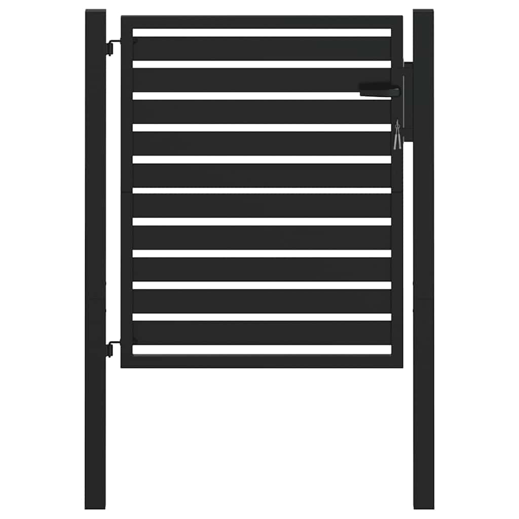 Cancello da Giardino con Serratura Nero 100x100 cm in Alluminio | homemem39