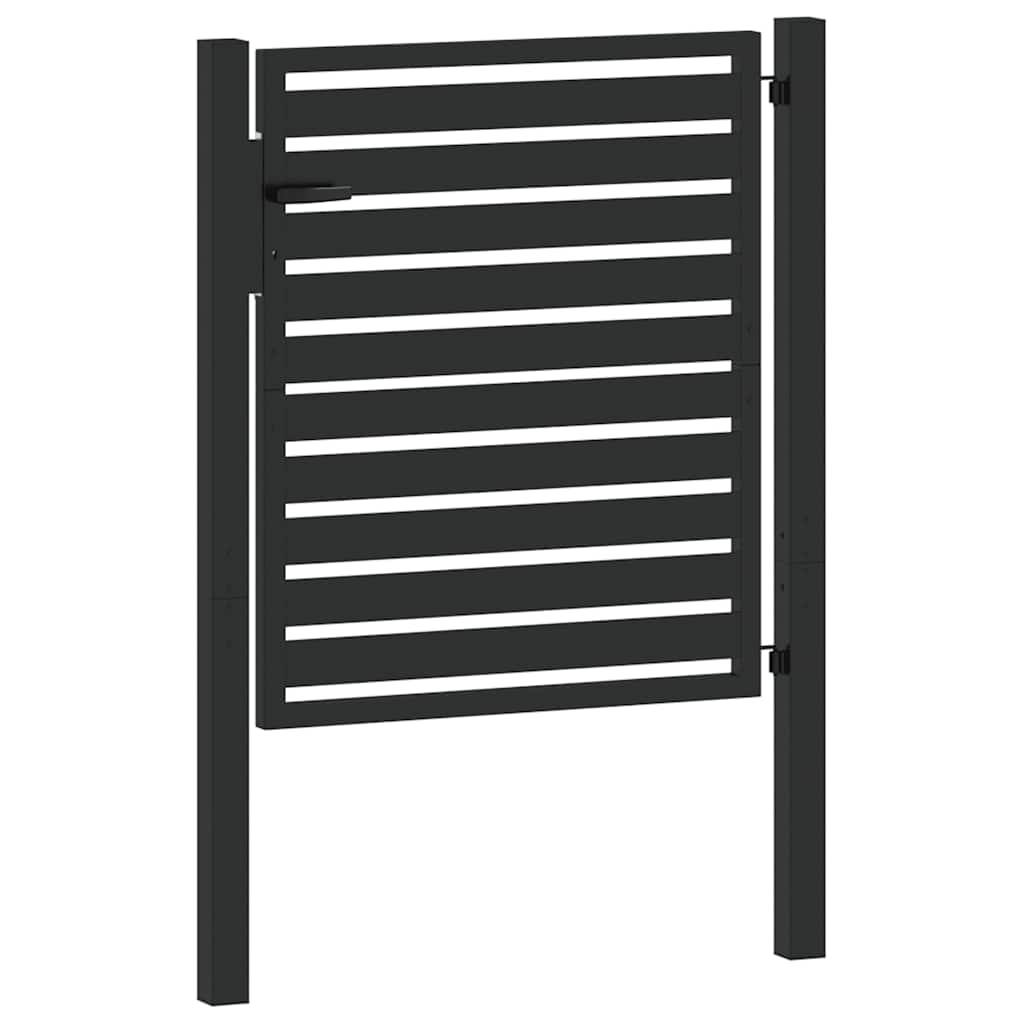 Cancello da Giardino con Serratura Nero 100x100 cm in Alluminio | homemem39