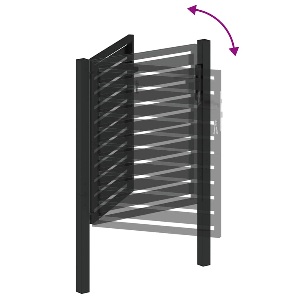 Cancello da Giardino con Serratura Nero 100x100 cm in Alluminio | homemem39
