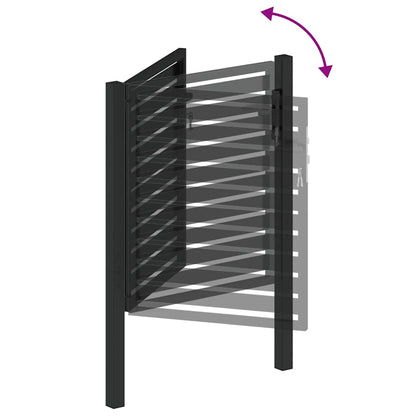 Cancello da Giardino con Serratura Nero 100x100 cm in Alluminio | homemem39