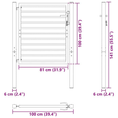 Cancello da Giardino con Serratura Nero 100x100 cm in Alluminio | homemem39