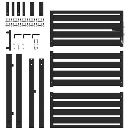 Cancello da Giardino con Serratura Nero 100x120 cm in Alluminio | homemem39